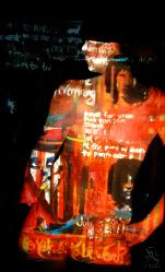 Painting for projection done by model (Katy Layne) 2009,SnS-Photo